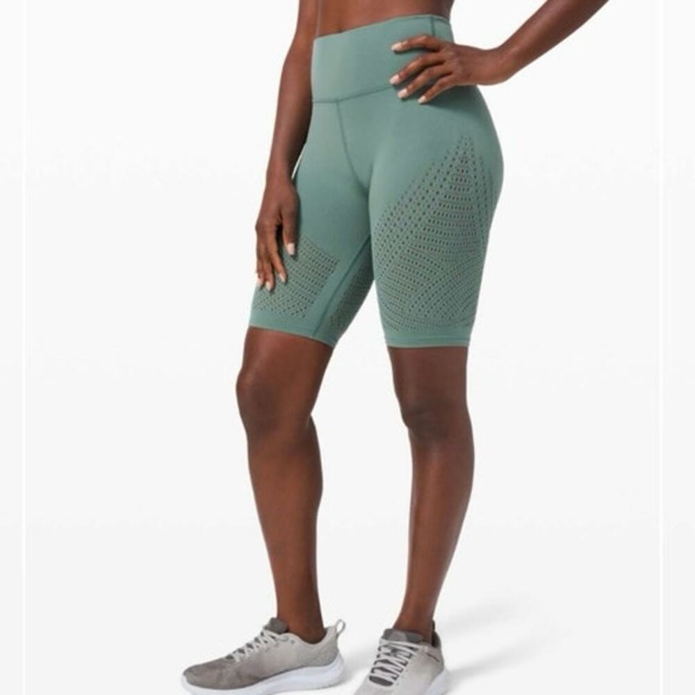 Lululemon Reveal Biker Short Digital Rain Tidewater Teal